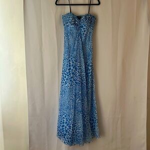 Laundry By Shelli Segal Blue Strapless Dress